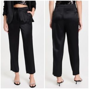 NWT Generation Love Portia Pleated Satin Pants In‎ Black Size 10